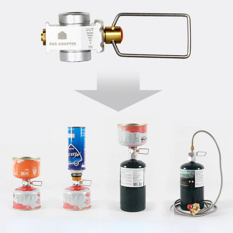 Camping Cooking Hob - 屋外キャンプ用ガス詰め替えアダプター,ブタン,双方向充電器,ガススプレー詰め替えアダプター
