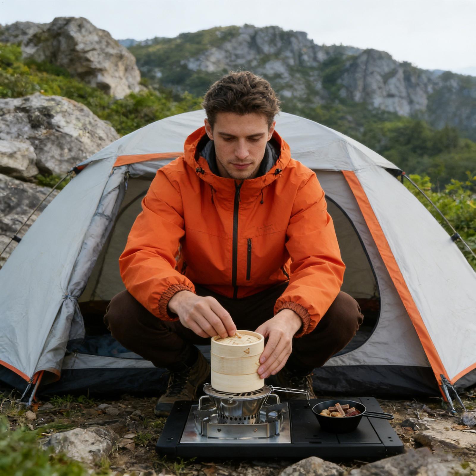 Camping Hiking Cooking - ラウンドスチーマーラックステンレス鋼ラウンドベーキングプレートクッキングラックキャンプハイキングアウトドアグリルホリデー食品準備用