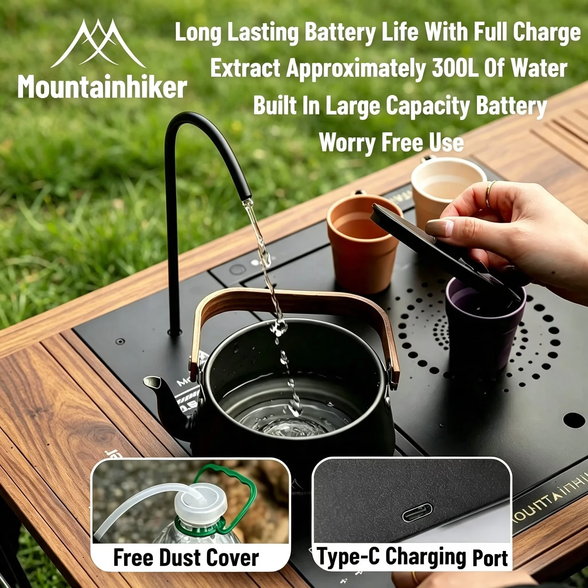 Camping Cooking Accessories - IGT電動ウォーターディスペンサー キャンプ用 IGT防水電動ウォーターポンプ アルミ製テーブルユニットプレート IGTテーブルアクセサリー