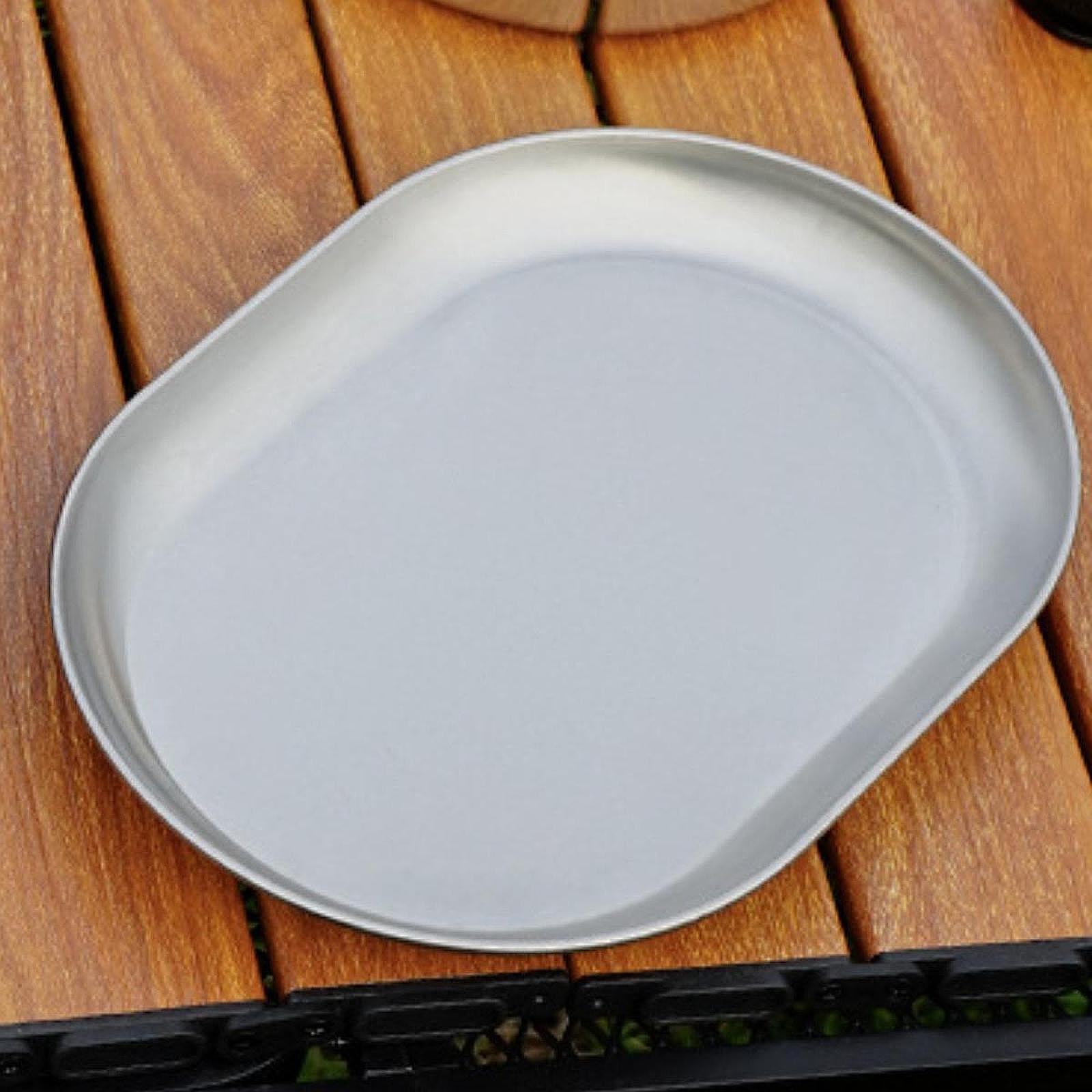 Camping Cooking Plate - アウトドア用ステンレス製キャンププレート、お手入れ簡単な調理皿、キャンプや家庭用の携帯食器