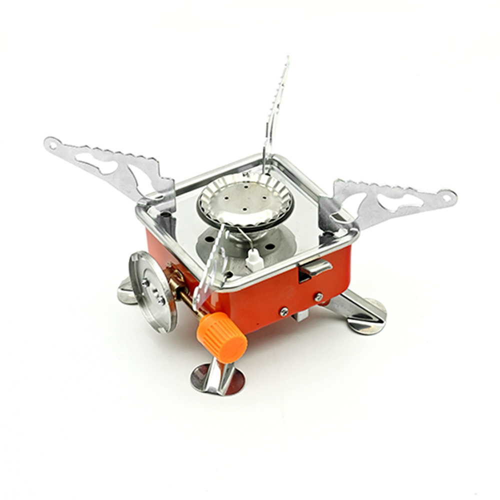 Camping Cooking Wood Stove - ポータブルバーナー キャンプ 折りたたみ式 防風 アウトドア ガスタンクストーブ