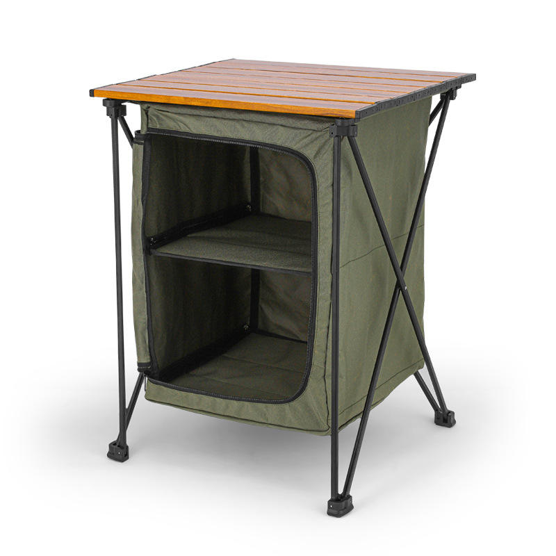Camping Cooking Cupboard - アウトドアキャンプキャビネット、パーティーピクニック用食器棚キッチンステーション - 収納オーガナイザー付き折りたたみ調理台