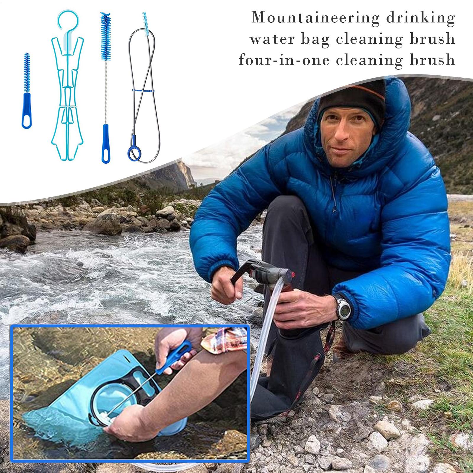 Camping Cooking And Drinking - ウォーターハイドレーションブラダー洗浄ブラシキット プラスチック製 アウトドア用飲料水バッグクリーナー キャンプ ハイキング クッキング用品