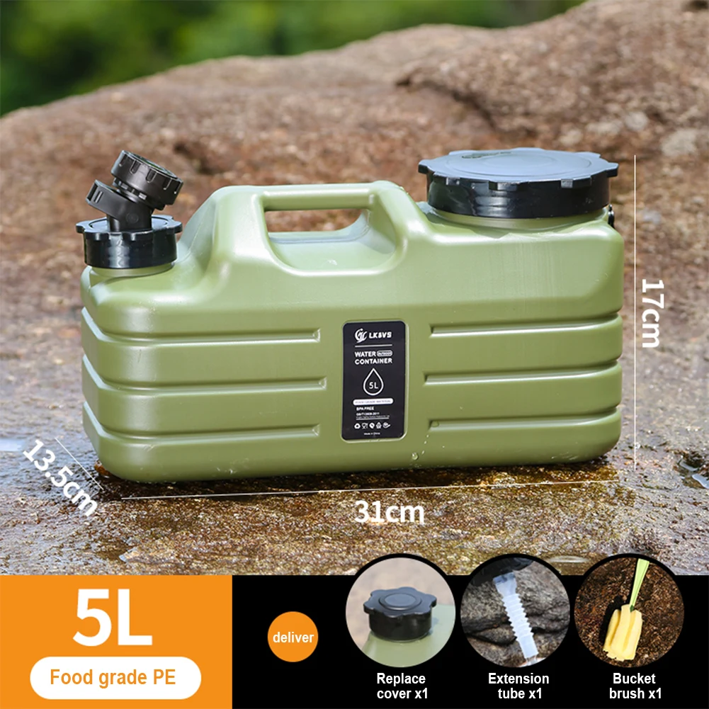 Camping Cooking And Drinking - 5L キャンプ用水容器 大容量屋外用ウォーターバケット ポータブルカーウォータータンク 蛇口付き キャンプ用