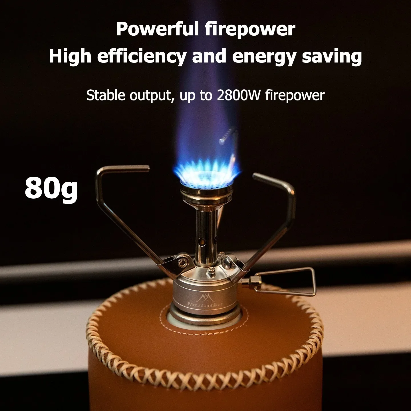 Camping Cooking Wood Stove - Mountainhiker 超軽量 304 ステンレス鋼一体型ポータブルキャンプバーナー ウィンドスクリーン付き コンパクトアウトドアハイキングクッキング