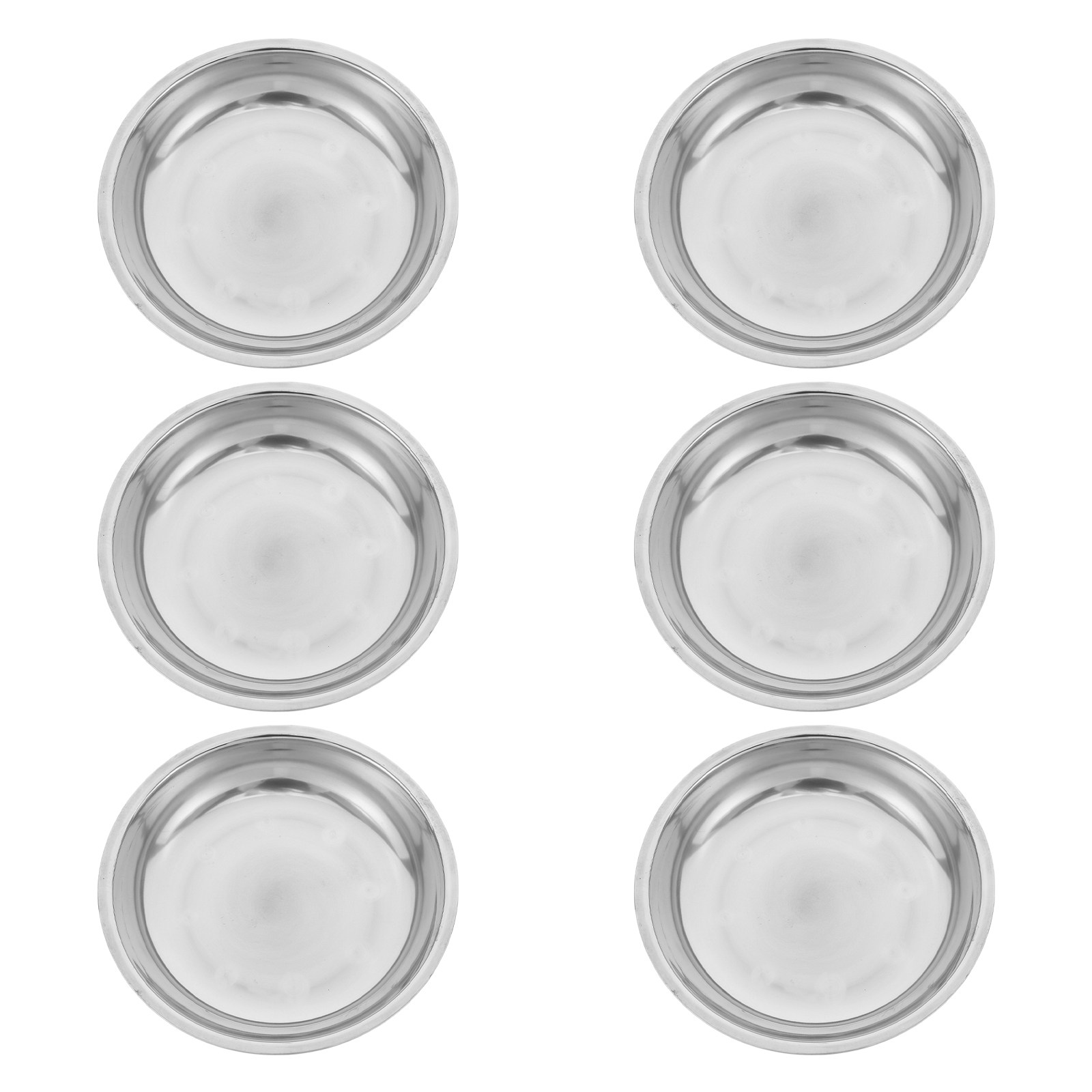 Camping Cooking Plate - 6個入り高品質ステンレス製丸型トレイ バーベキュープレート アウトドア料理 ピクニック キャンプ 家庭用キッチン