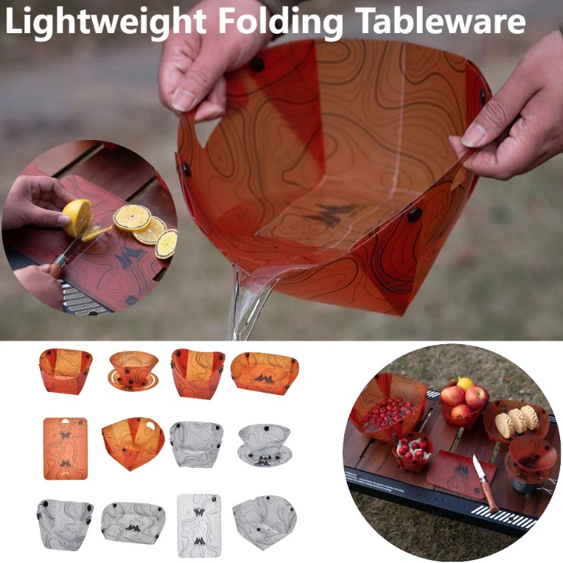 Camping Cooking Hob - 折りたたみ式キャンプ食器ポータブルボウルディナープレートコーヒーフィルター耐熱ボウルプレートセットキャンプ調理用品