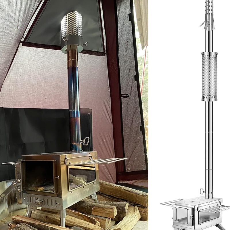 キャンプストーブパイプステンレス鋼煙突チューブ屋外テント用薪 - Camping Cooking Wood Stove のレビューと価格