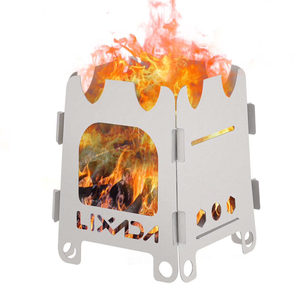 Lixada-ポータブルチタンおよびステンレス鋼の屋外キャン - Camping Cooking Wood Stove のレビューと価格