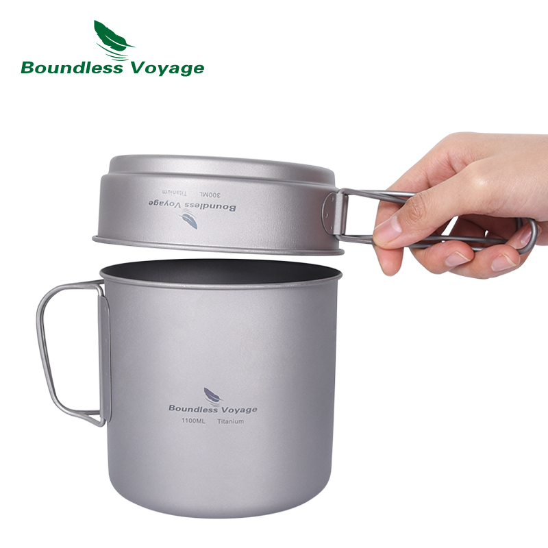 キャンプ用チタンカップパンセット,屋外調理用ポット,焦げ付き - Camping Cooking Cupboard のレビューと価格