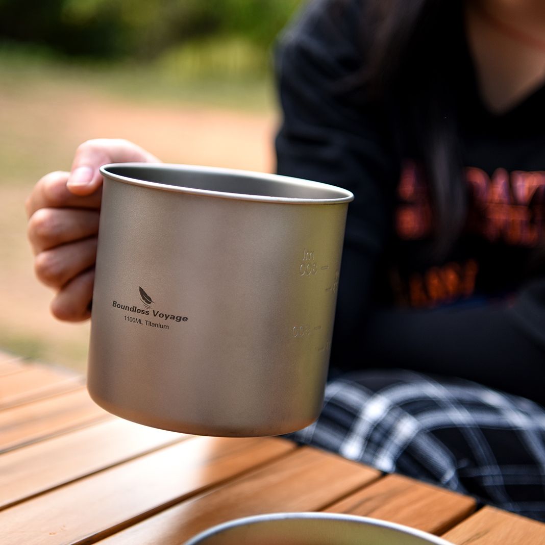 キャンプ用チタンカップパンセット,屋外調理用ポット,焦げ付き - Camping Cooking Cupboard のレビューと価格