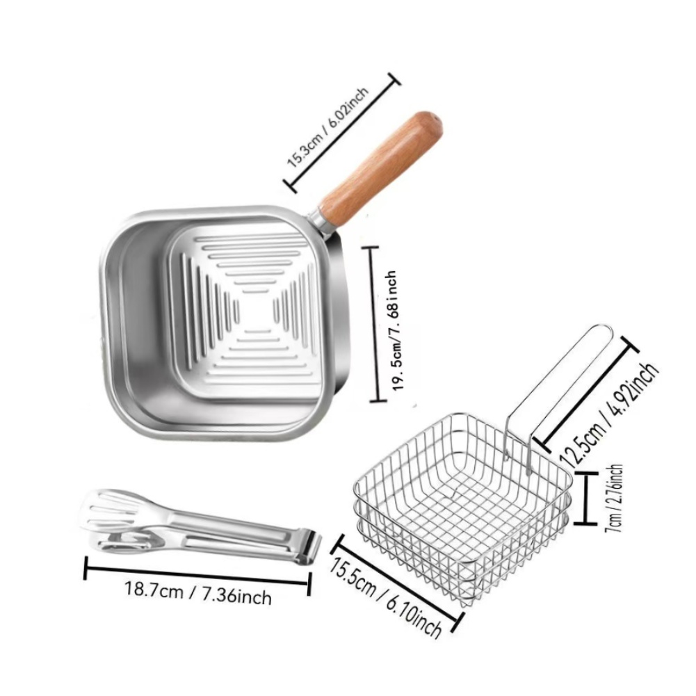 1 セット 316 ステンレス鋼角型フライパン、取り外し可能 - Camping Cooking Set Detachable Handle のレビューと価格