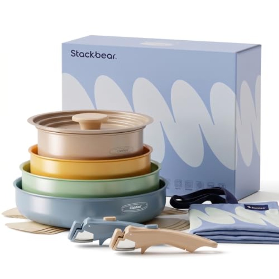 セラミック調理器具セット、取り外し可能なハンドル付き鍋とフラ - Camping Cooking Set Detachable Handle のレビューと価格