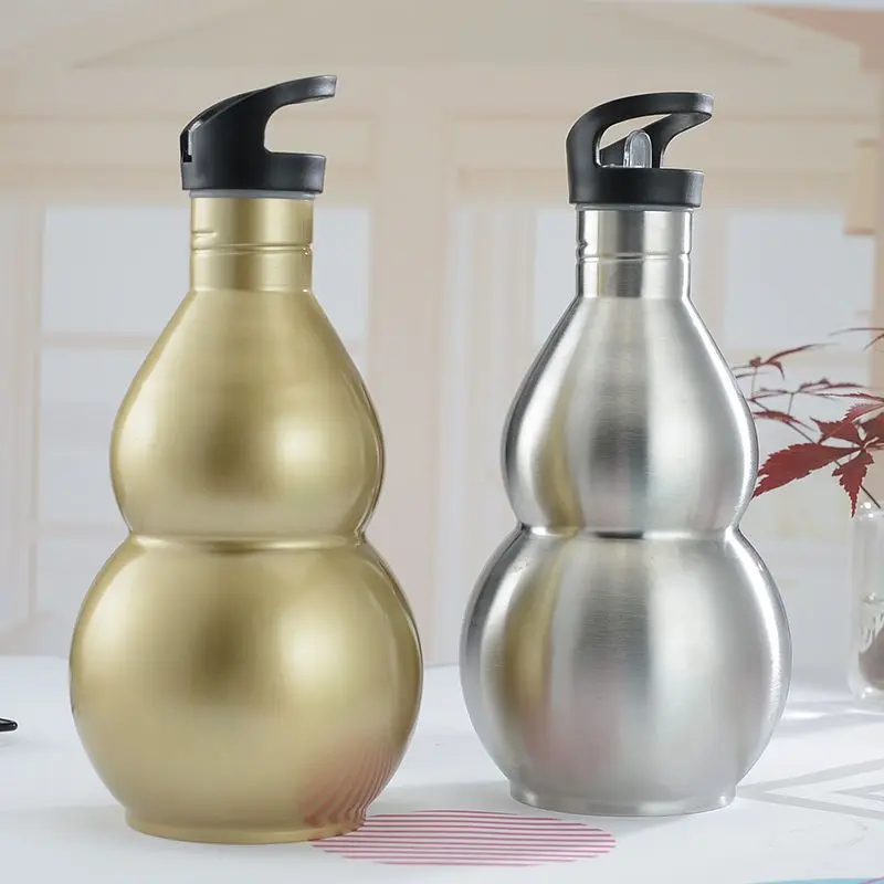 大容量304ステンレス鋼ひょうたん型スポーツウォーターボトル - Camping Cooking And Drinking のレビューと価格