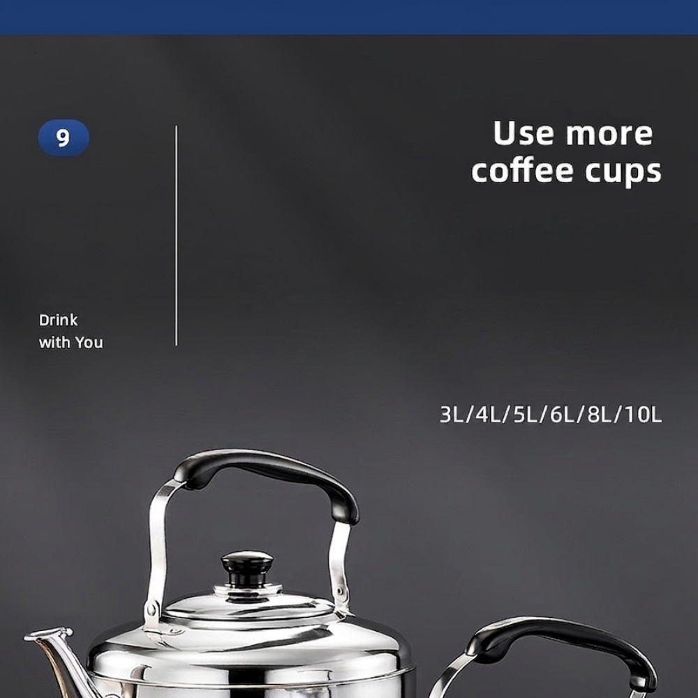 大容量ホイッスル付きティーケトル、耐久性のあるステンレス製ボ - Camping Cooking Vessel のレビューと価格