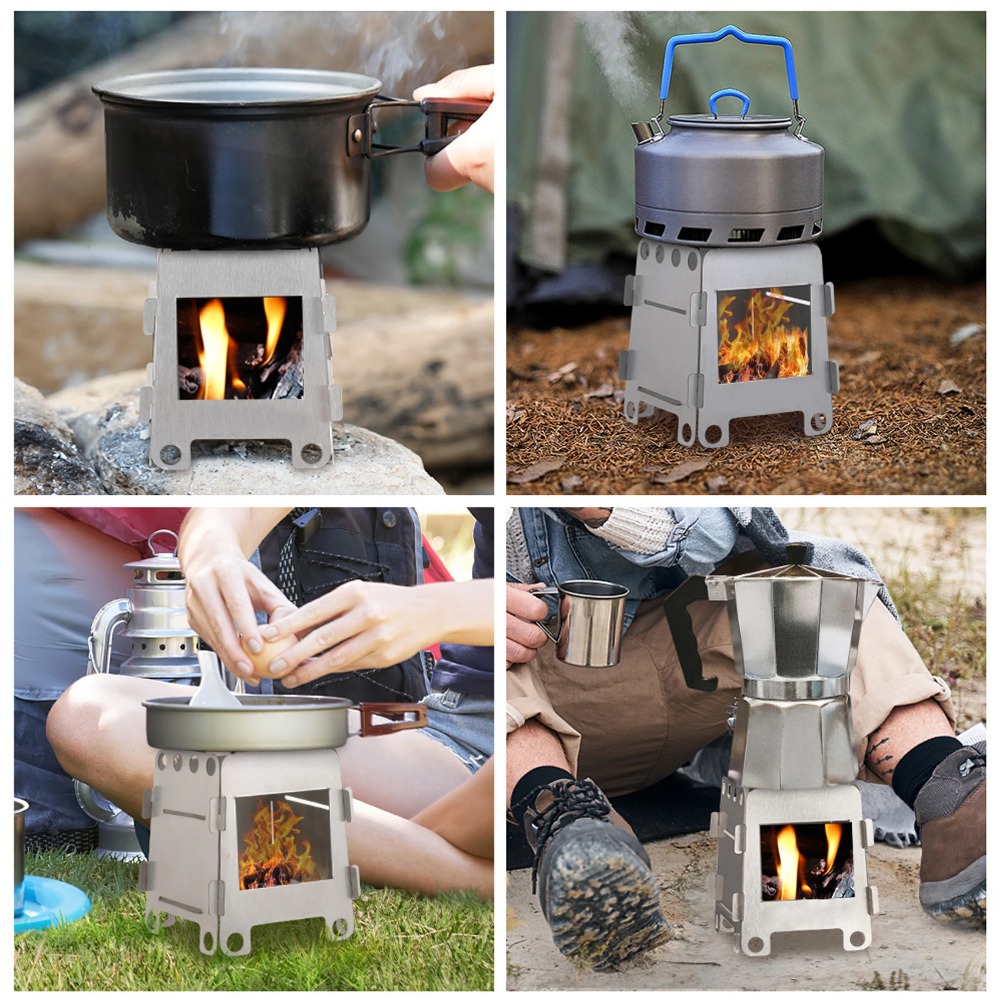 キャンプ炉薪ストーブアルコールストーブステンレス鋼ポータブル - Camping Cooking Wood Stove のレビューと価格