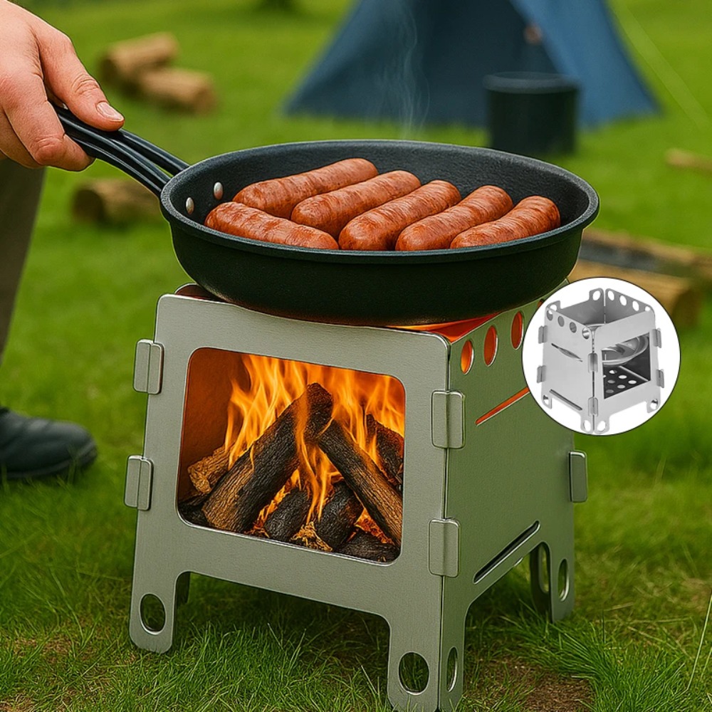 キャンプ炉薪ストーブアルコールストーブステンレス鋼ポータブル - Camping Cooking Wood Stove のレビューと価格