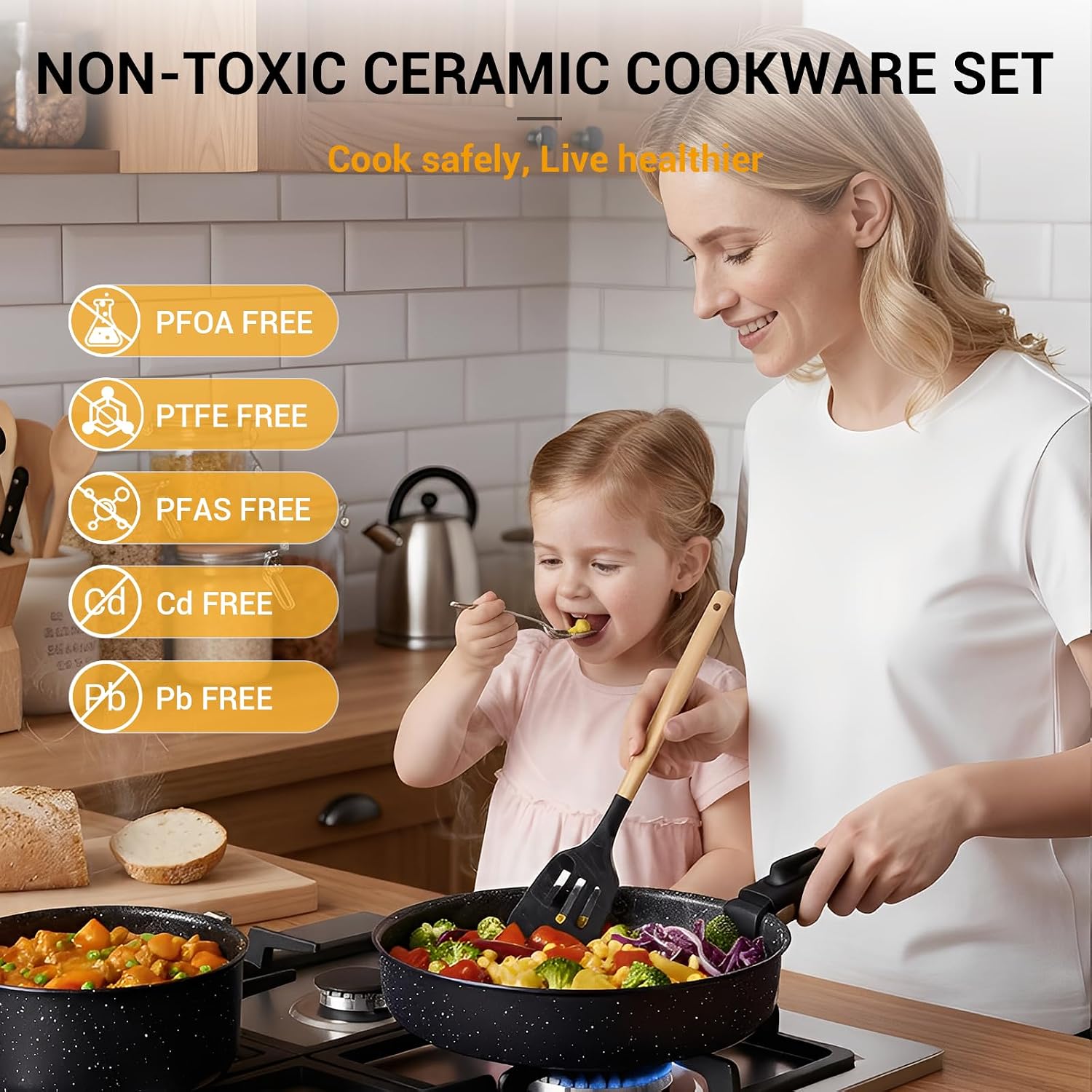 21点セット ノンスティック鍋フライパンセット セラミック製 - Camping Cooking Set Detachable Handle のレビューと価格