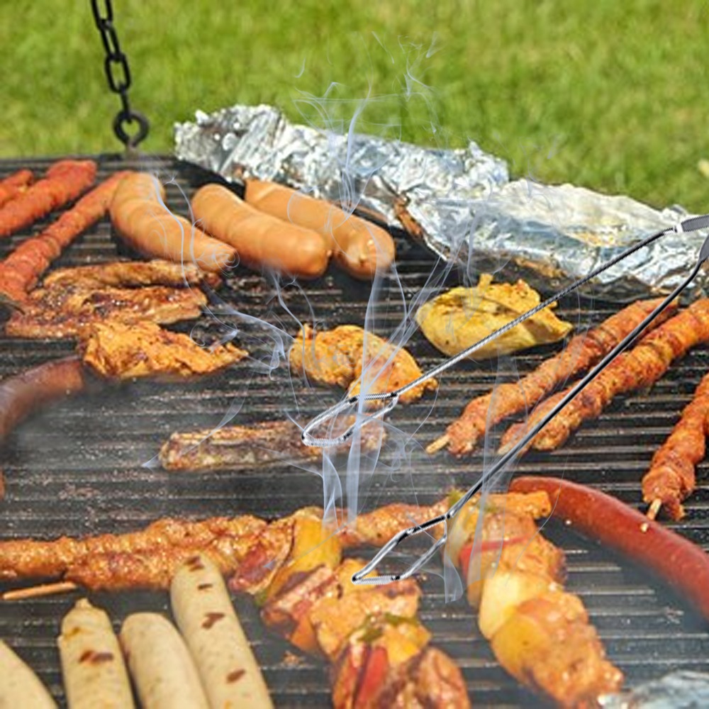 キャンプツール 16インチ バーベキュートング シルバー 波 - Camping Cooking Tips のレビューと価格