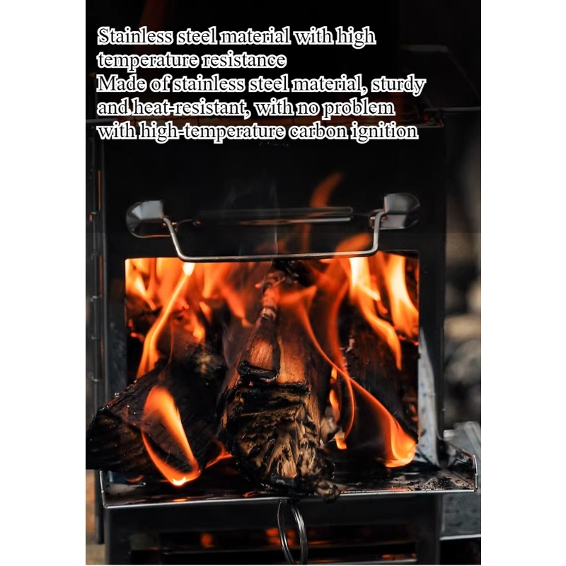 屋外超軽量ポータブル折りたたみ式ステンレス鋼バーベキュースト - Camping Cooking Wood Stove のレビューと価格