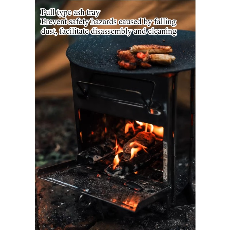 屋外超軽量ポータブル折りたたみ式ステンレス鋼バーベキュースト - Camping Cooking Wood Stove のレビューと価格