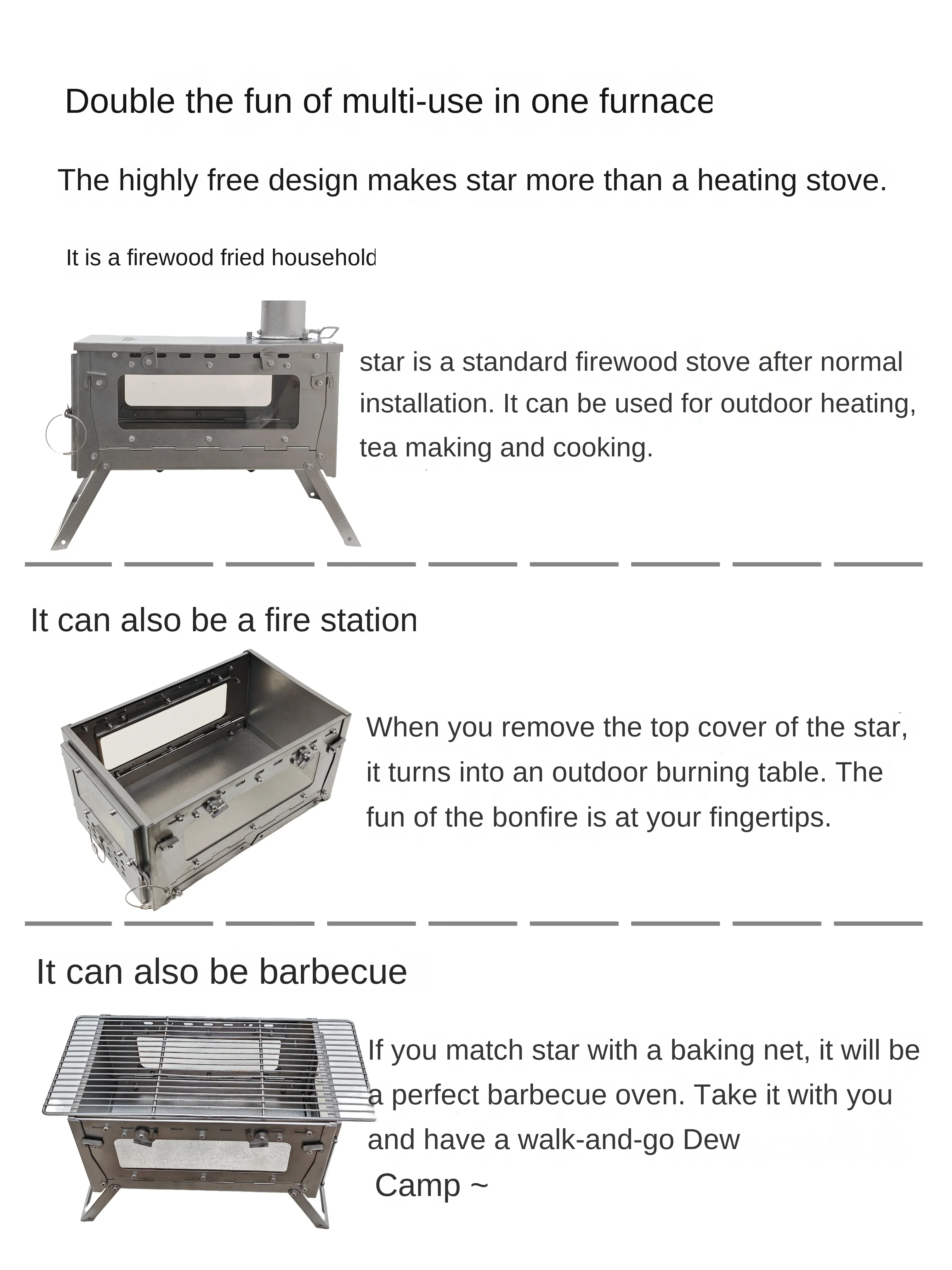 Wt star-tiチタン合金折りたたみ薪ストーブ,ストーブ - Camping Cooking Hob のレビューと価格
