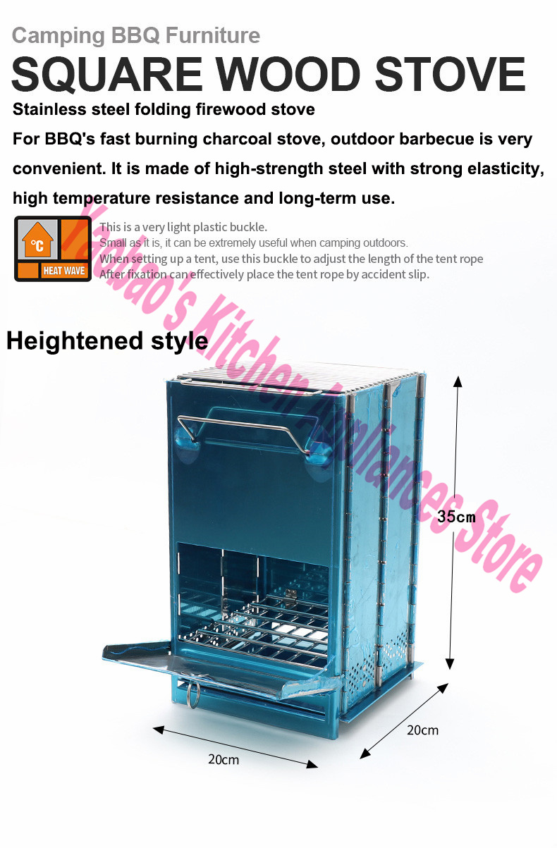 ウッドストーブ アウトドア キャンプ用品 分解可能なポータブ - Camping Cooking Wood Stove のレビューと価格