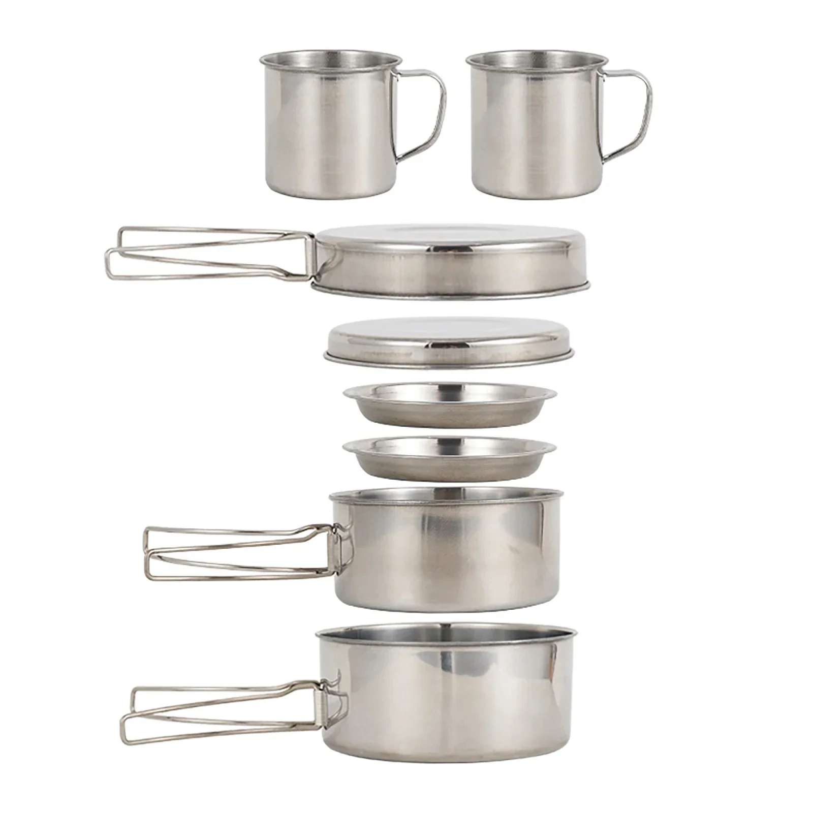 8個のキャンプ調理器具セット ステンレス鋼 ポータブル アウ - Camping Cooking Plate のレビューと価格