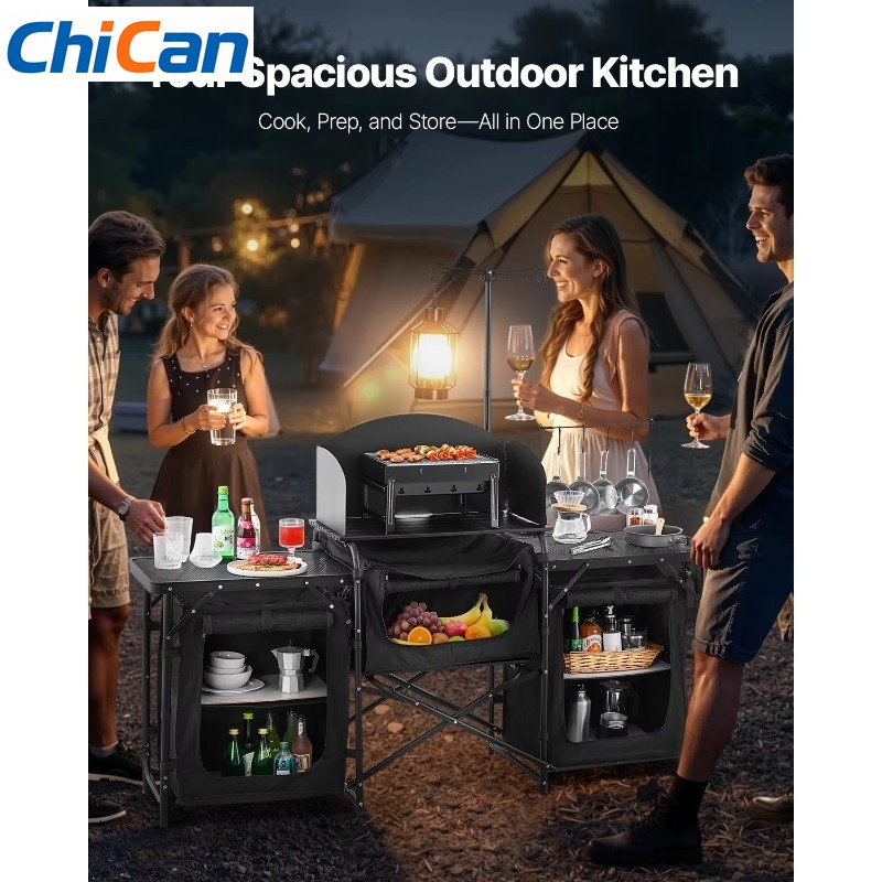 【人気】VEVOR キャンプキッチンテーブル アルミニウム製 - Camping Cooking Cupboard のレビューと価格