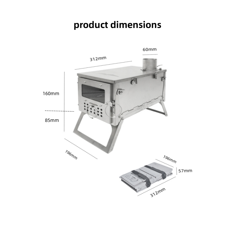 折りたたみ式薪ストーブ、ステンレス製で持ち運び可能かつ軽量、 - Camping Cooking Wood Stove のレビューと価格