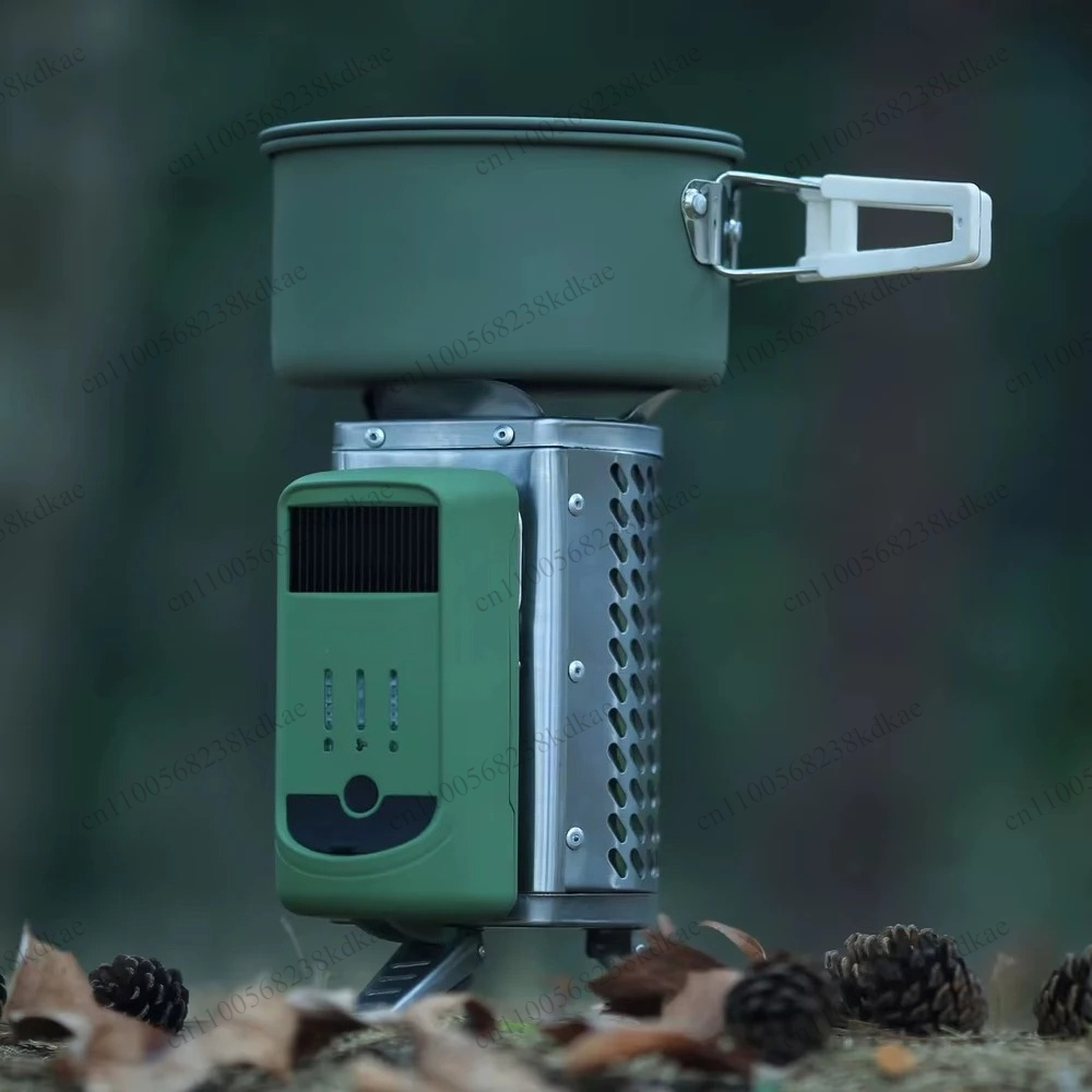 無煙ポータブル木製キャンプストーブUSB発電屋外暖房調理炉ハ - Camping Cooking Wood Stove のレビューと価格
