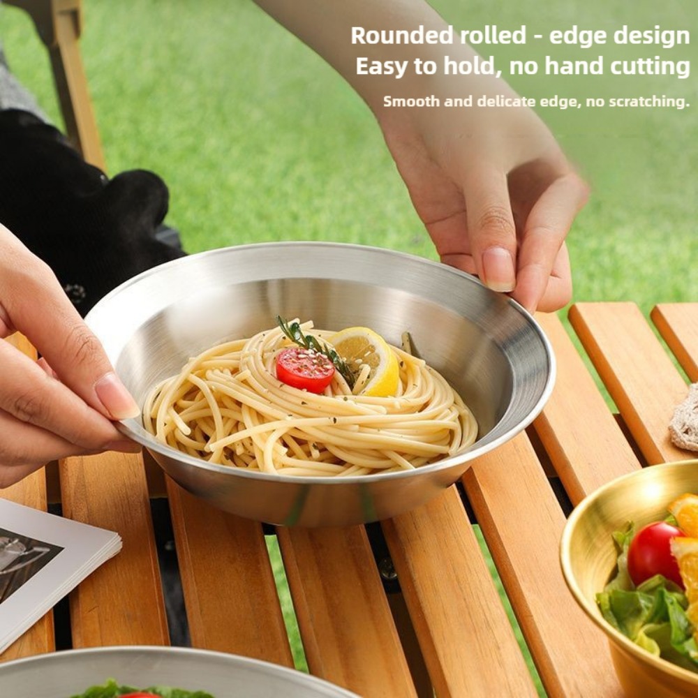 ステンレス製カトラリーセット、プレートとボウルのキャンプセッ - Camping Cooking Plate のレビューと価格