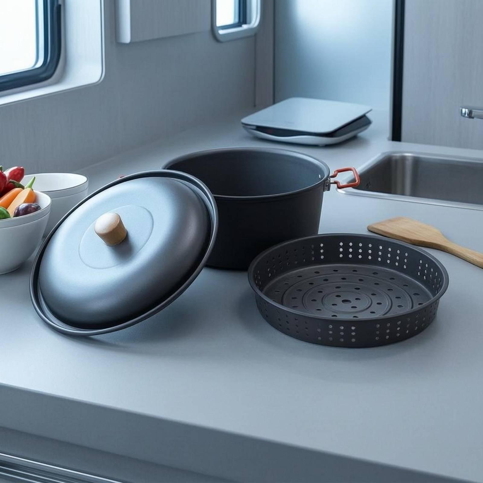 アルミ合金製アウトドアクッキングポット、蒸し・煮込み用キャン - Camping Cooking Vessel のレビューと価格