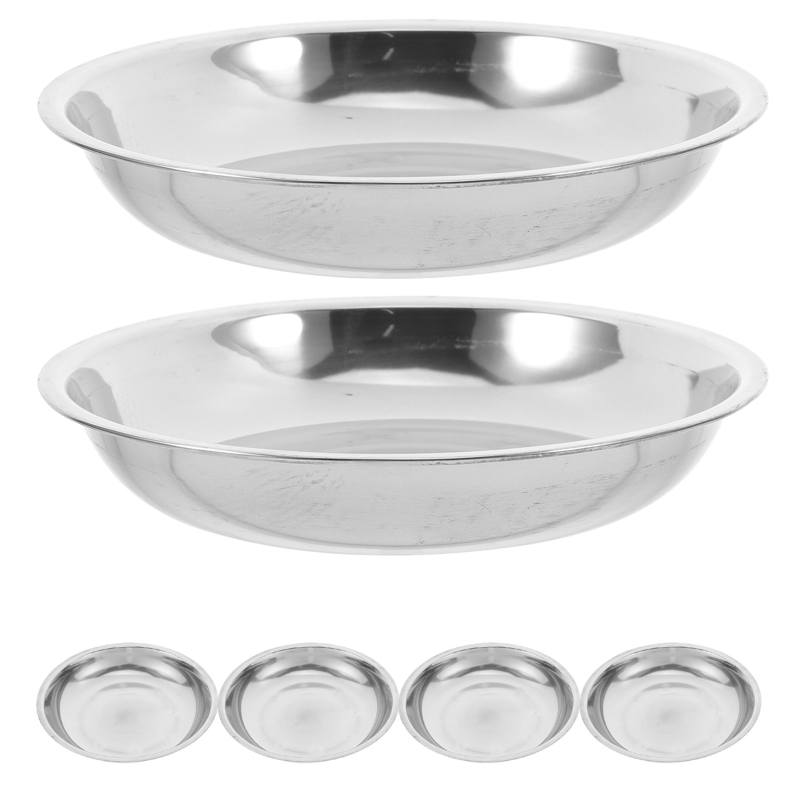 6個入り高品質ステンレス製丸型トレイ バーベキュープレート  - Camping Cooking Plate のレビューと価格